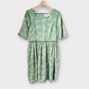 JessaKae Sage Green Midi Dress – Flowy Short Sleeve, NWT, M